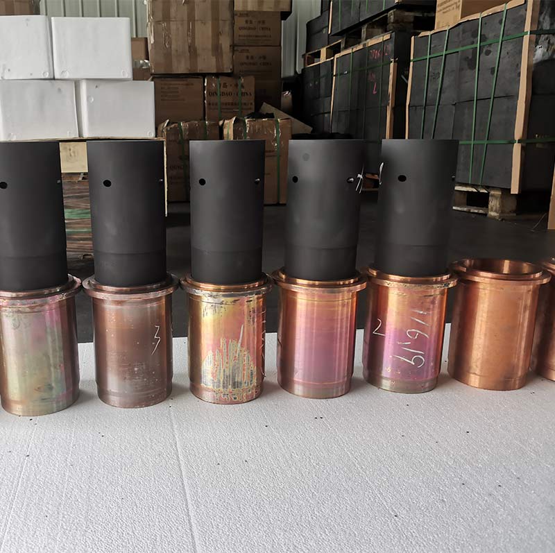 Horizontal continuous copper casting graphite mold